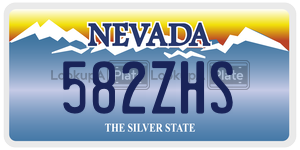 582ZHS  license plate in NV
