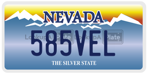 585VEL  license plate in NV