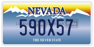 590X57 license plate in Nevada