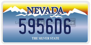 5956D6 license plate in Nevada