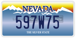 597W75 license plate in Nevada