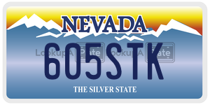605STK  license plate in NV