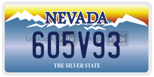 605V93  license plate in NV