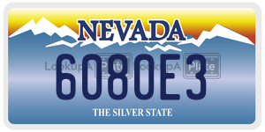 6080E3  license plate in NV