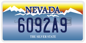 6092A9  license plate in NV