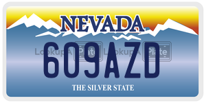609AZD  license plate in NV