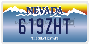619ZHT license plate in Nevada