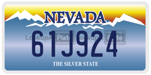 61J924  license plate in NV