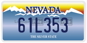 61L353  license plate in NV