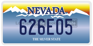 626E05 license plate in Nevada