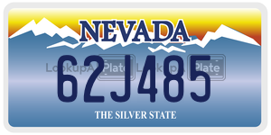 62J485  license plate in NV