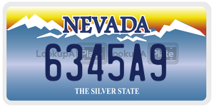 6345A9  license plate in NV