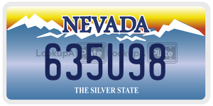 635U98 license plate in Nevada