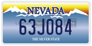 63J084  license plate in NV