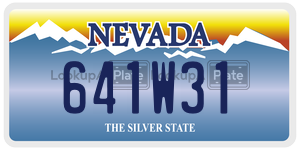 641W31  license plate in NV
