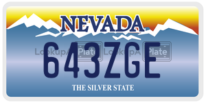 643ZGE license plate in Nevada