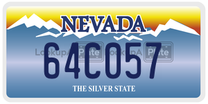 64C057  license plate in NV