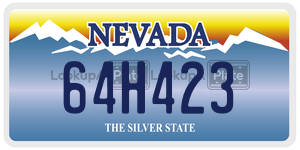 64H423 license plate in Nevada