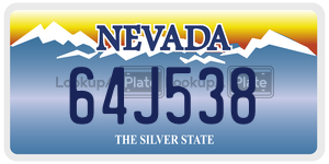 64J538  license plate in NV