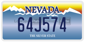 64J574  license plate in NV