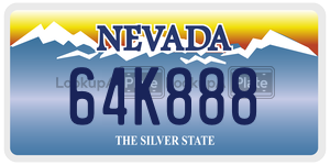 64K888  license plate in NV