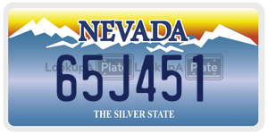 65J451  license plate in NV