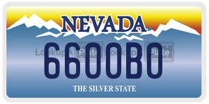 6600B0  license plate in NV