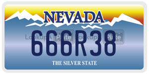 666R38 license plate in Nevada