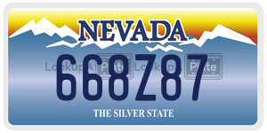 668Z87  license plate in NV