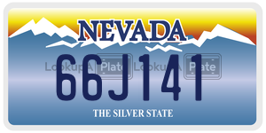 66J141  license plate in NV