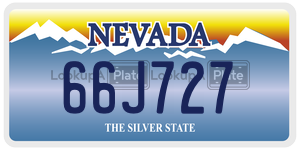 66J727  license plate in NV