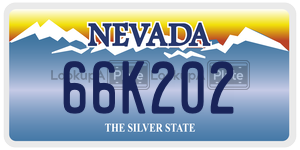 66K202  license plate in NV
