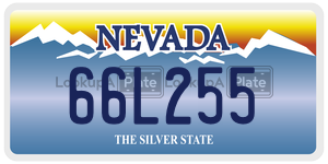 66L255  license plate in NV