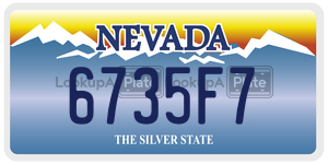 6735F7  license plate in NV