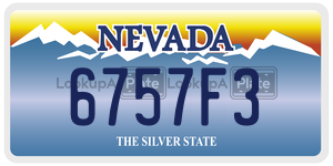 6757F3  license plate in NV