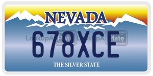 678XCE license plate in Nevada