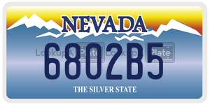 6802B5 license plate in Nevada