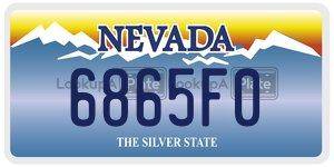 6865F0  license plate in NV
