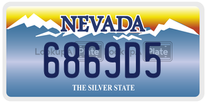 6869D5 license plate in Nevada