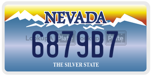 6879B7 license plate in Nevada