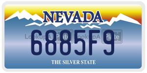 6885F9  license plate in NV