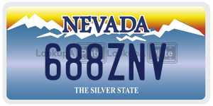 688ZNV  license plate in NV