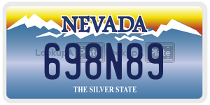 698N89 license plate in Nevada