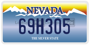 69H305  license plate in NV