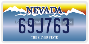 69J763 license plate in Nevada