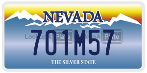 701M57  license plate in NV