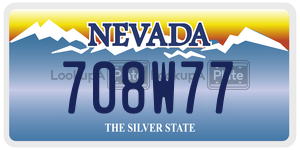 708W77  license plate in NV