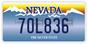 70L836  license plate in NV