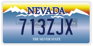 713ZJX  license plate in NV
