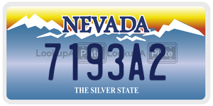 7193A2 license plate in Nevada